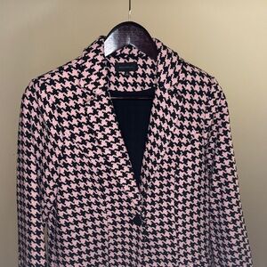 MAJORELLE Houndstooth Pink and Black Trench Coat